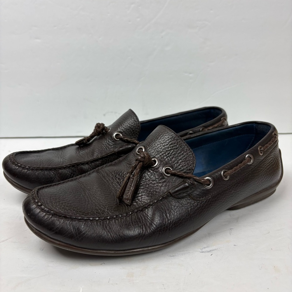 Peter Millar Brown Leather Tassel Loafers Mens size 8.5M